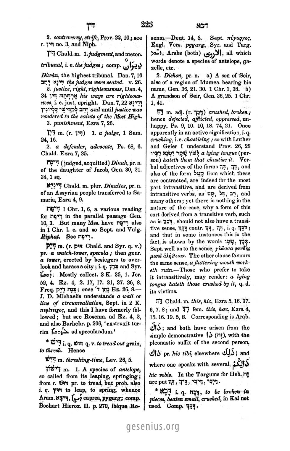 Gesenius Page 223